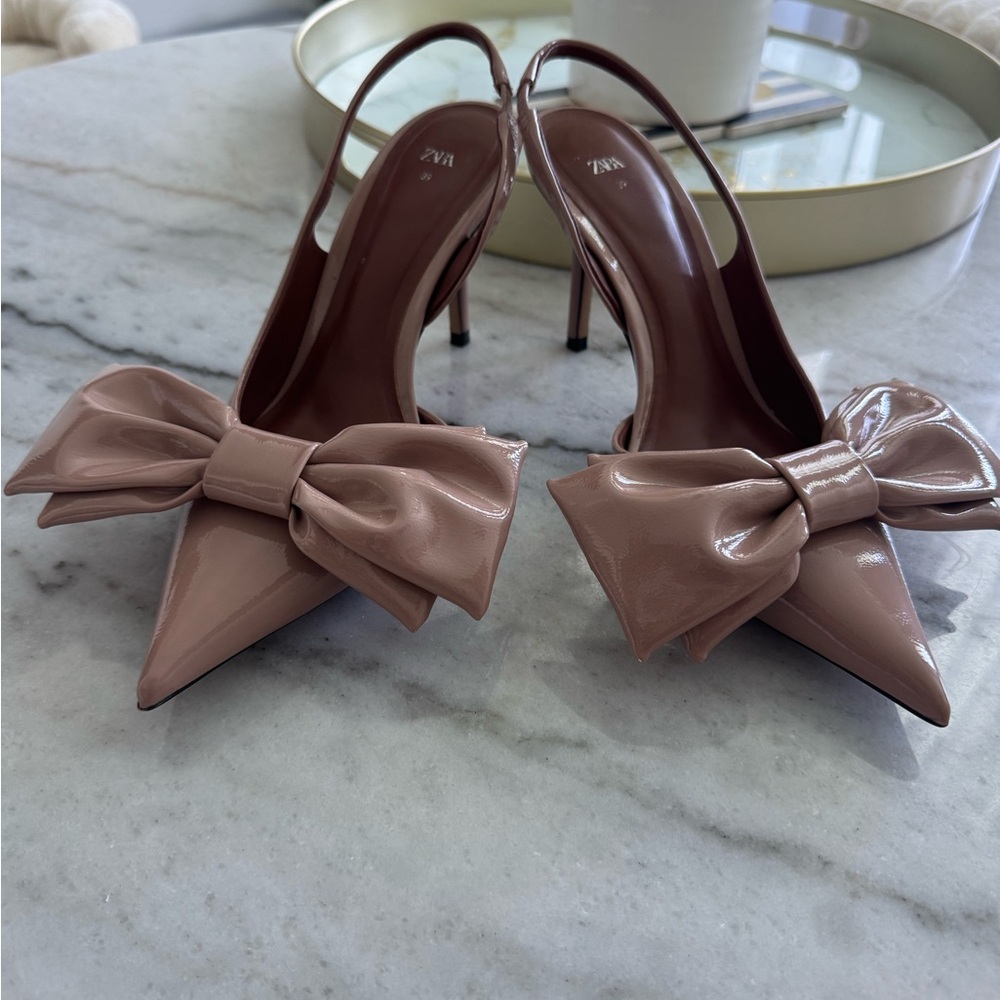 ZARA SLING BACK BOW HEELS